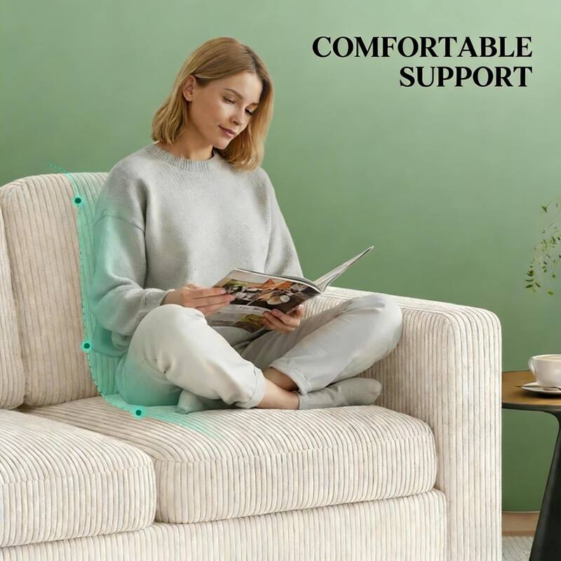 72.8" Modern L-Shaped Corduroy Sectional Sofa