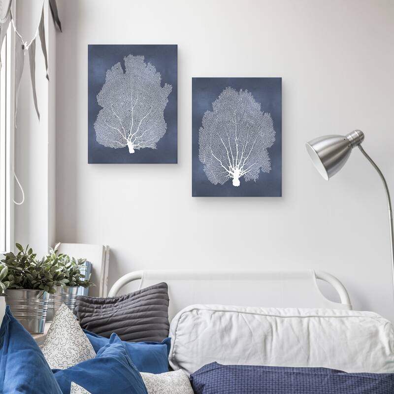 Sea Fan on Blue I-II by Melonie Miller Canvas Art Prints
