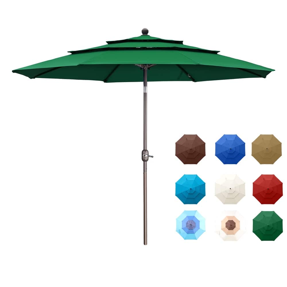 Aoodor Patio Umbrella 10 ft. for Dining Table Outdoor Market Yard Use 3 Tier Ventilation (Umbrella only)