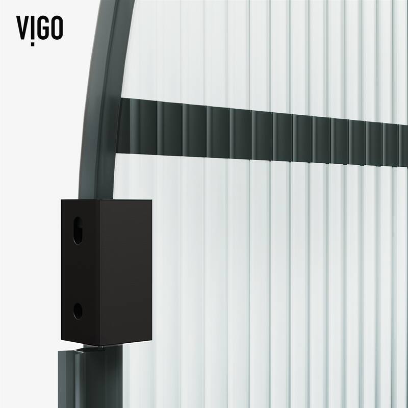 VIGO Arden 34" W x 78" H Framed Fixed Shower Screen in Matte Black