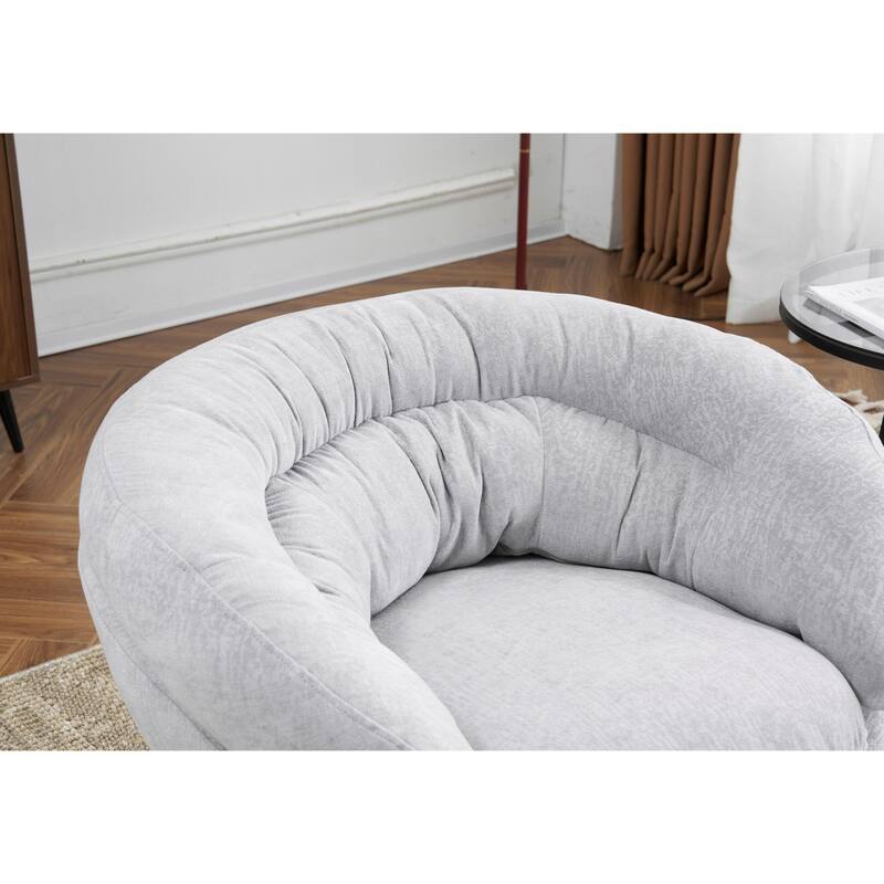 Ergonomic Chenille Office Chair Swivel Chair, Rotating Chair Club Chair Accent Chair with Removable Cushion