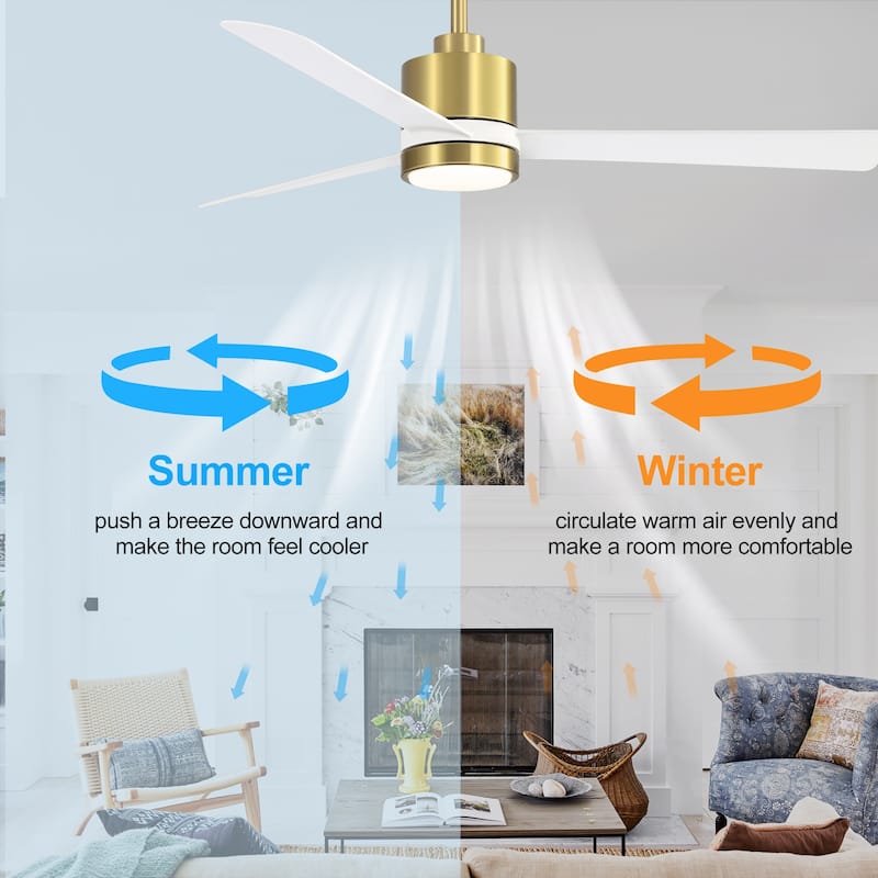 52 in. Integrated LED Indoor Ceiling Fan with Light and Remote Control Included