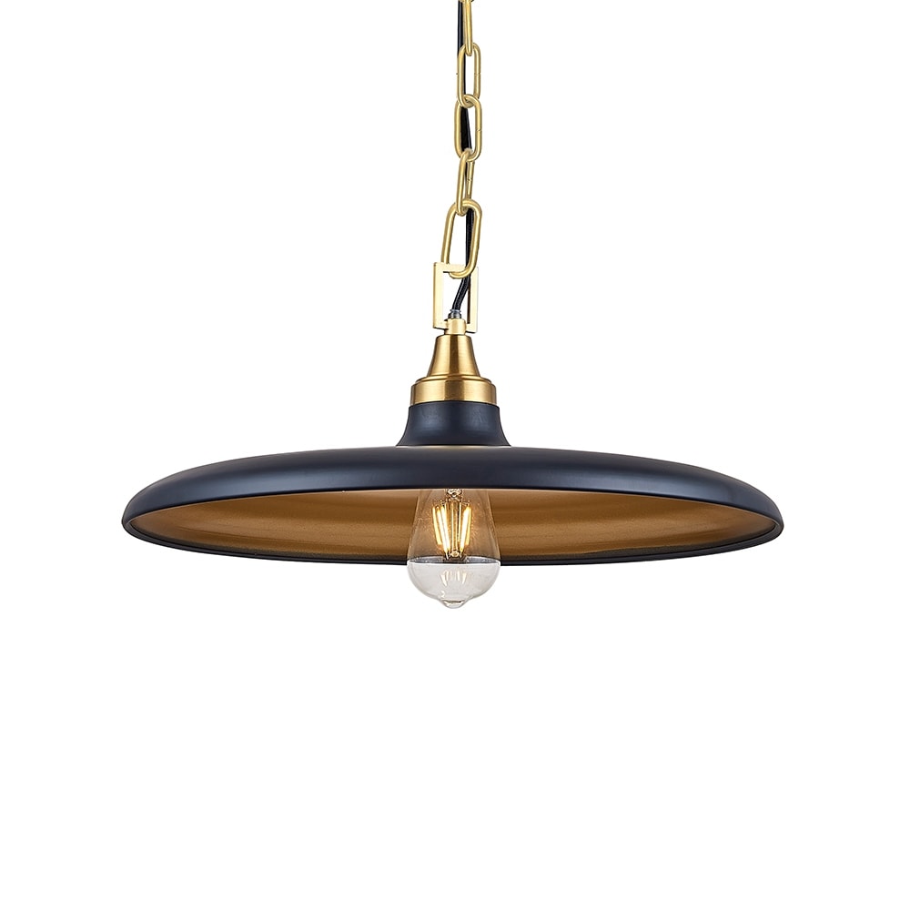 1 Light Pendant with Cone Shade, Gold Hardware Finish