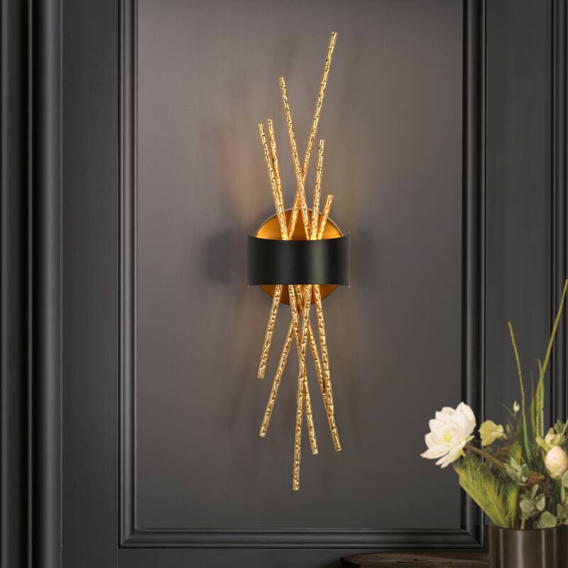 Modern Gold LED Wall Sconce Contemporary Branch Design Vanity Light - W5.1" x H21.7" x D3.7"