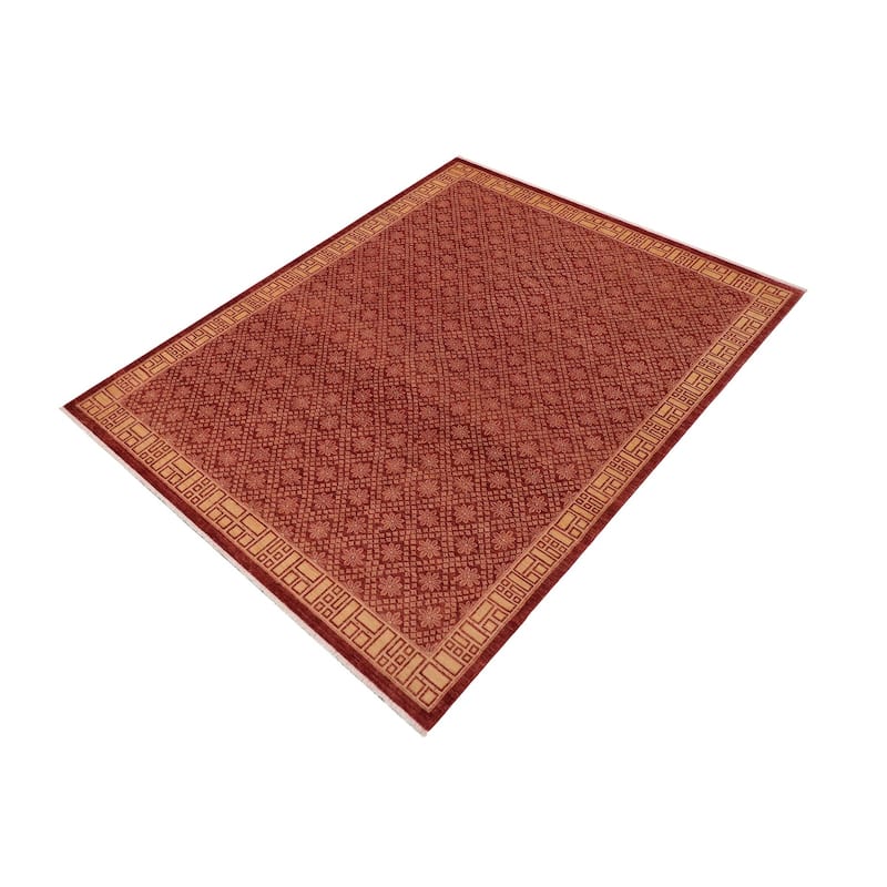 Eclectic Ziegler Red/Gold Wool Rug - 8'10'' x 11'11''