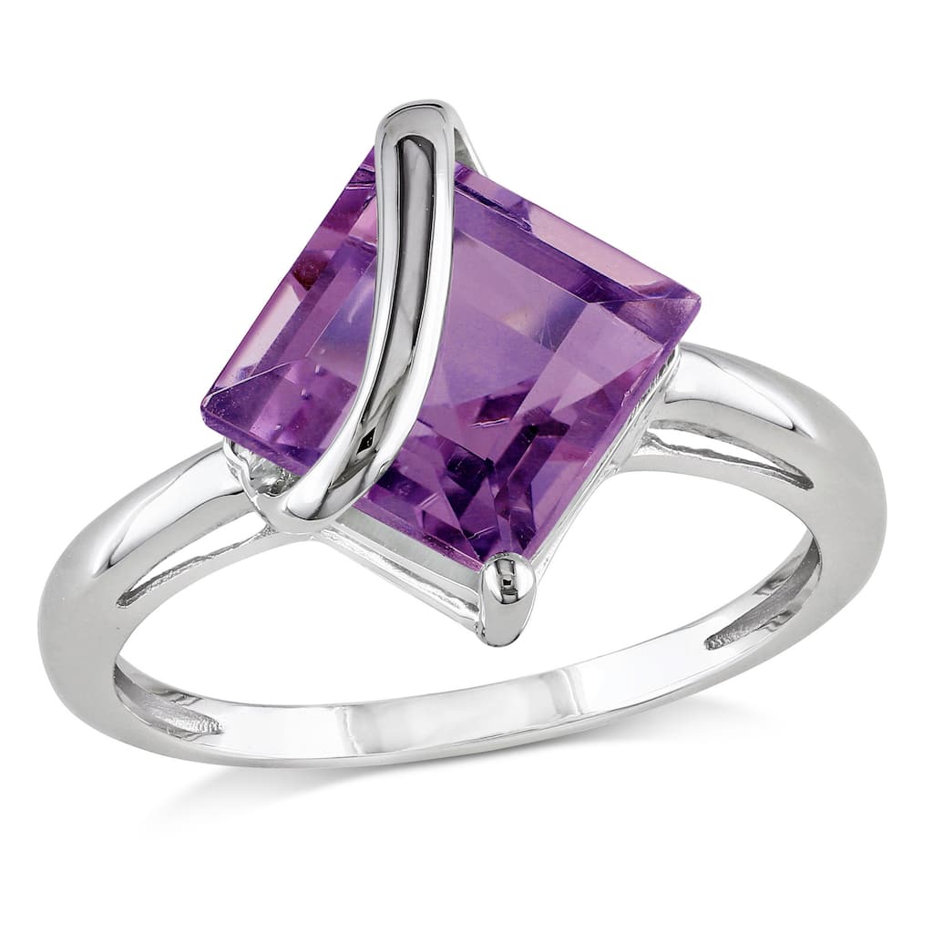 Miadora 2 1/4ct TGW Amethyst Solitaire Ring in Sterling Silver