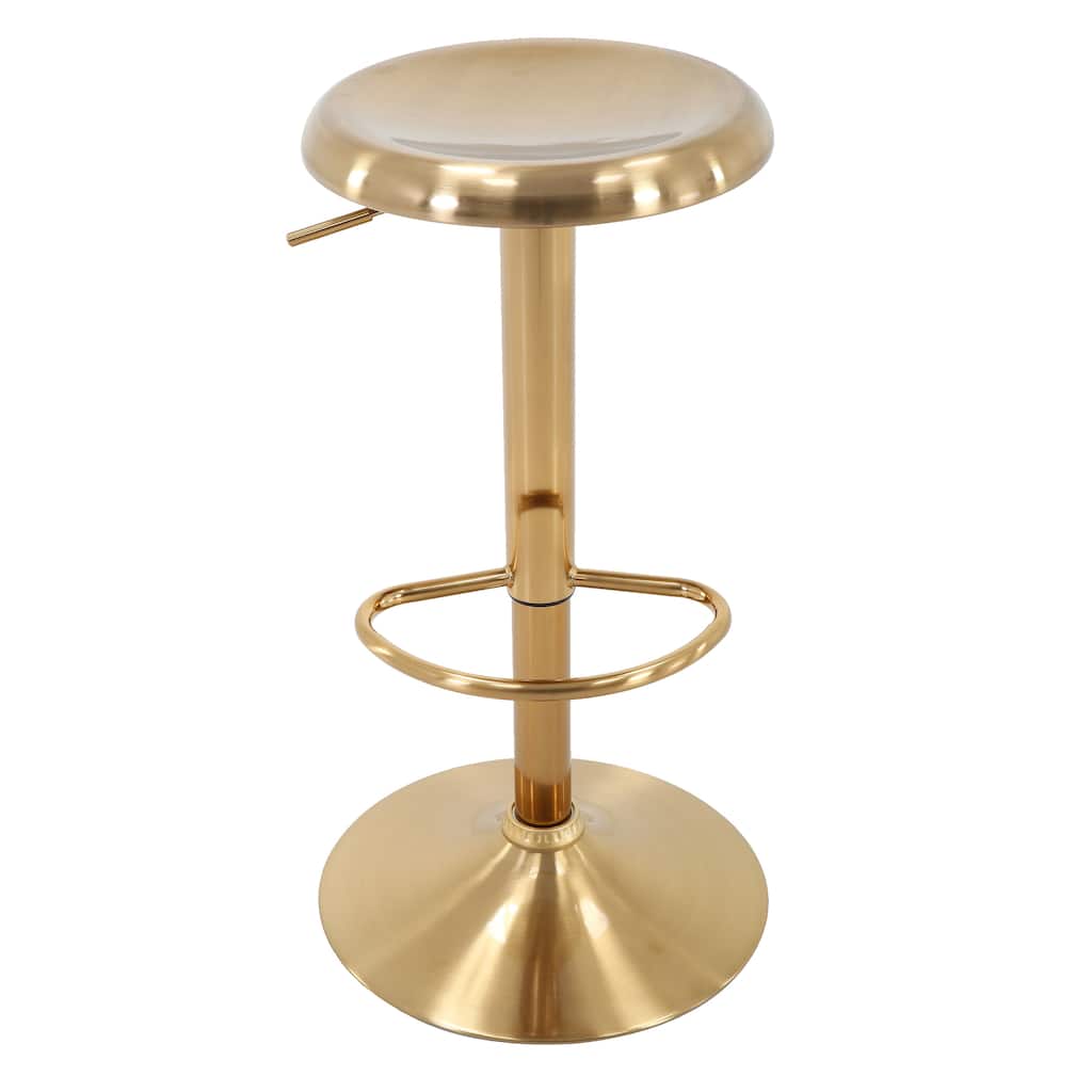 Brage Living Ascend Chrome Finished Adjustable Height Barstool, Gold