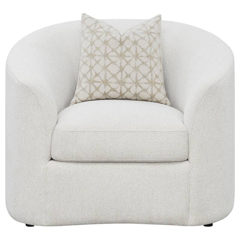 Rainn Boucle Upholstered Sloped Arm Sofa Set Latte