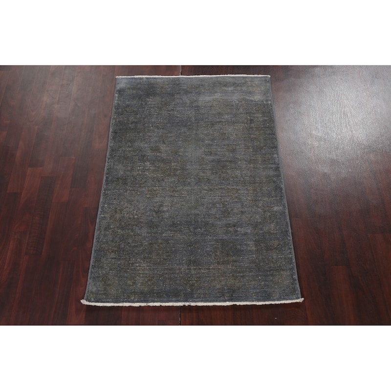 Contemporary Gabbeh Kashkoli Wool Area Rug Hand-knotted Office Carpet - 3'4" x 4'11"