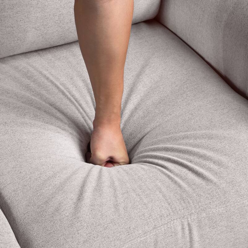 79.9" 3-seat Sofa Button Tufted Linen Upholstered Livingroom Sofa