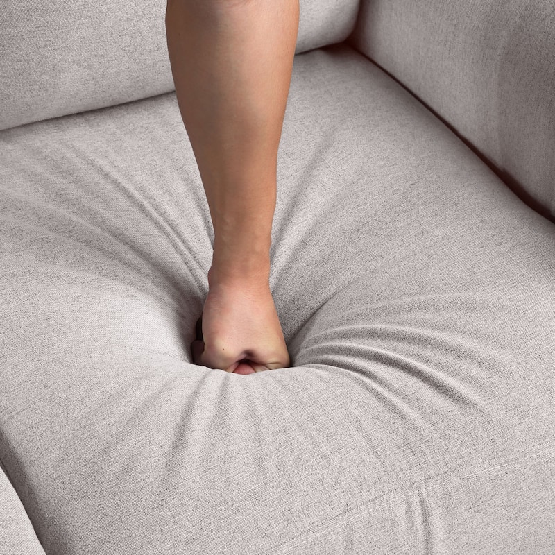 Modern Upholstered Sofa, 35" Linen Armchair Couch for Living Room
