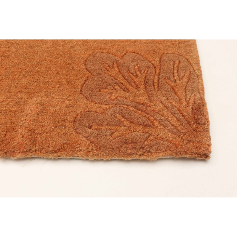 ECARPETGALLERY Hand-knotted Opulence Copper Wool Rug - 2'1 x 11'3