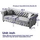 preview thumbnail 6 of 29, Oaks Aura 85.5in. Modern Fabric Chesterfield Sofa with Rolled Arms, 3 Seater Sofa with Button Design and 2 Cushions