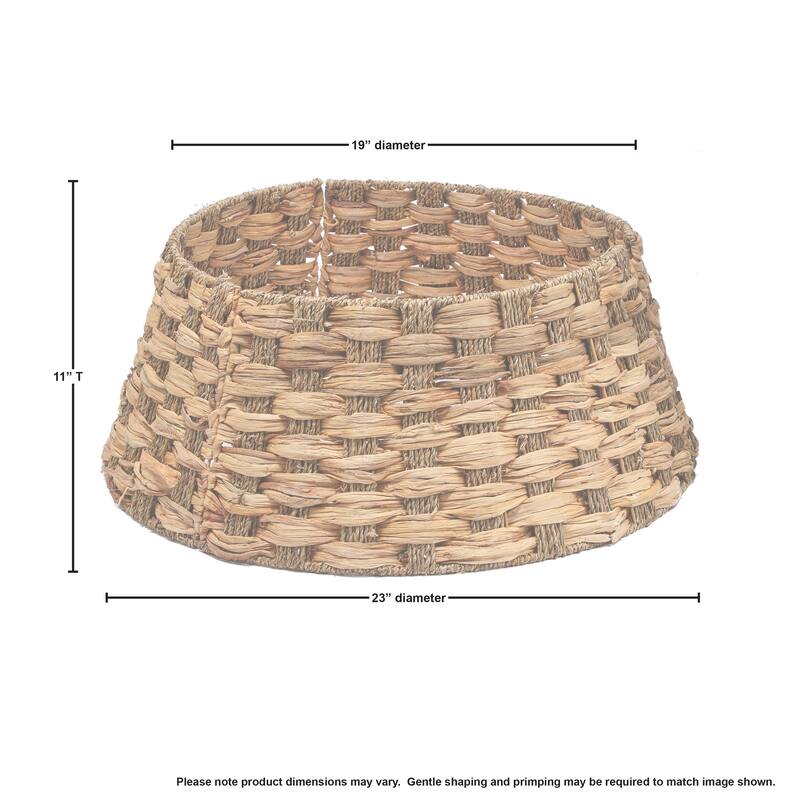 Plastic & Metal Weaved Tree Base Cover 11"Tx23"D - Light Brown