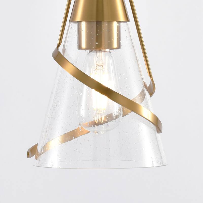 Parrot Uncle 7" Modern Seeded Glass Gold Dimmable Small Semi-Flush Mount Ceiling Light