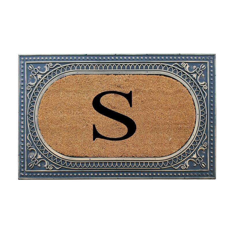A1HC First Impression Carson Rubber and Coir 24" X 39", Heavy Duty, Easy to Clean Outdoor Monogrammed Doormat