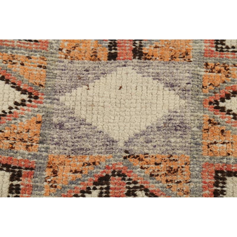 Oushak Turkish Runner Rug Hand-Knotted Wool Carpet - 3'4"x 12'8"