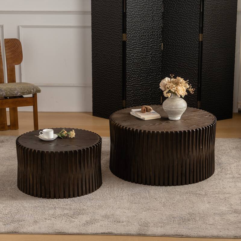 Cylindrical Nesting Coffee Table Set