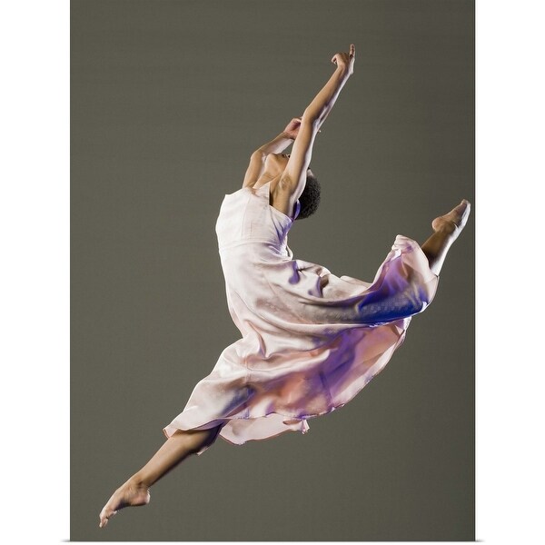"Female ballet dancer jumping" Poster Print
