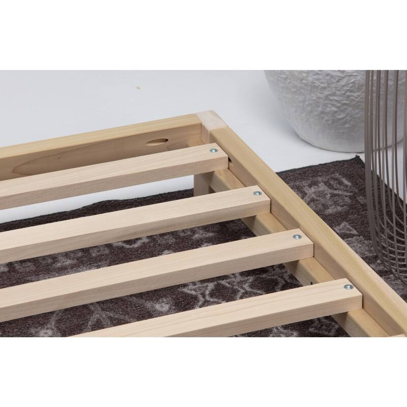 Twin Size Platform Bed - Rustic Wood Bed Frame - Modern Minimalist Design - Solid Wood Bed