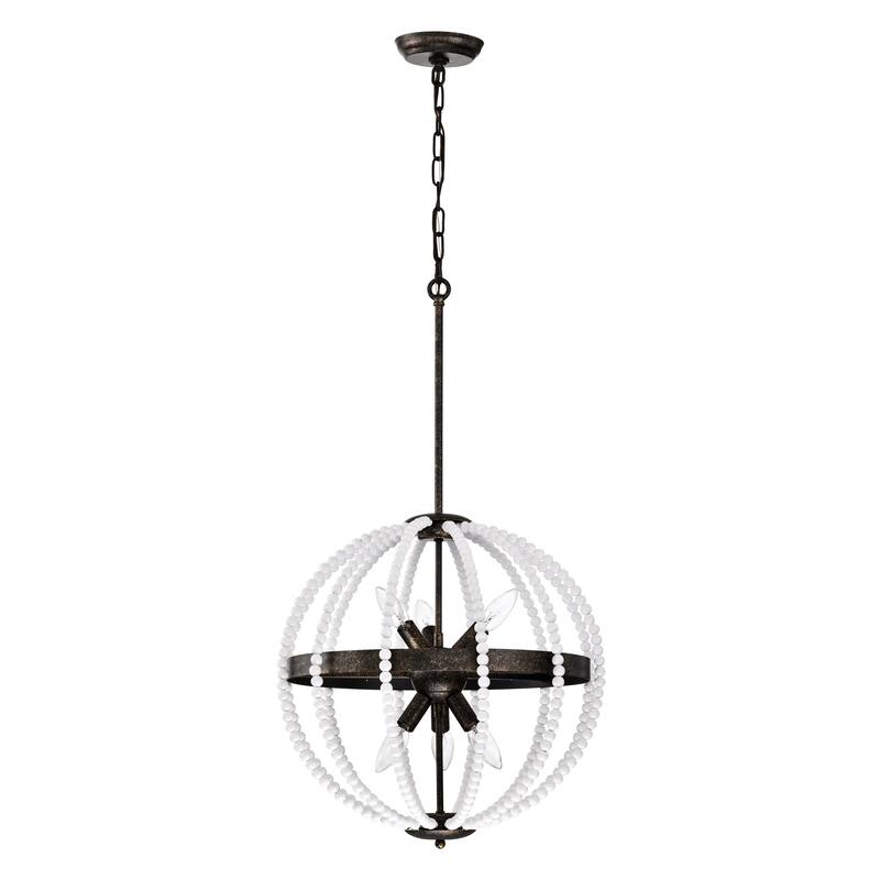 Cary 19 Inch Circle Beads Bohemian Pendant 6-Light