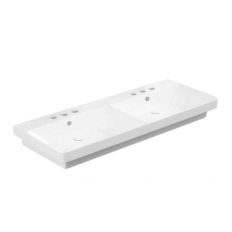 WS Bath Collections Luxury 120.03 Luxury 47" Rectangular Ceramic Drop - Glossy White