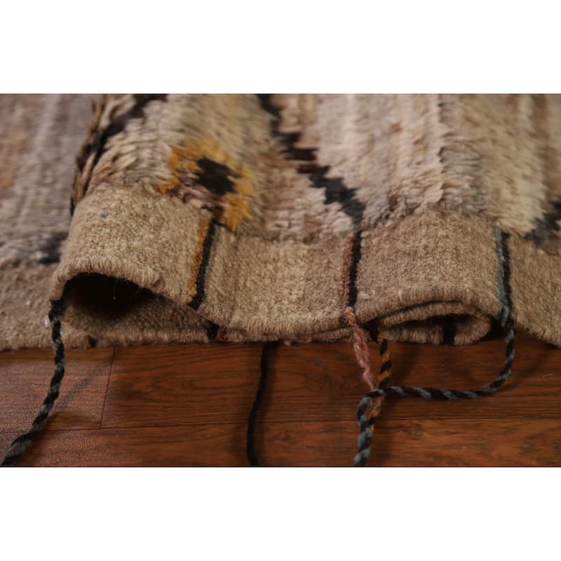 Modern Moroccan Wool Area Rug Hand-knotted Living Room Carpet - 6'8" x 9'11"