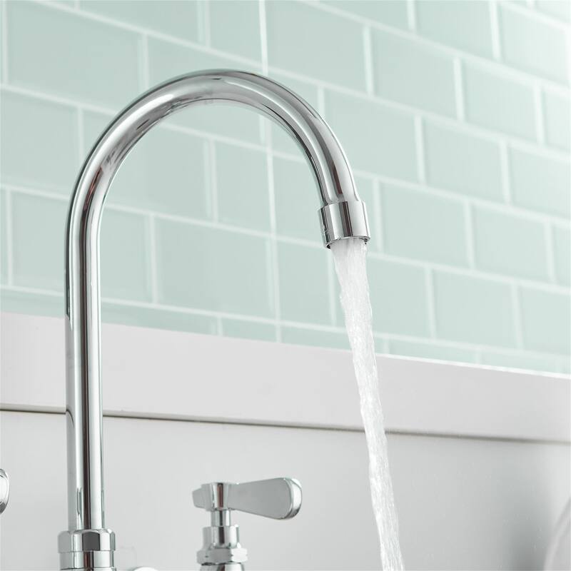 Wall Mount Kitchen Faucet 8 Inch Center Commercial Double Handle Kitchen Sink Faucet Polished Chrome Laundry Restaurant Bar Tap