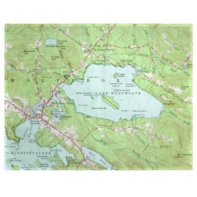 Lake Wentworth, NH Nautical Map Place Mat Set of 4