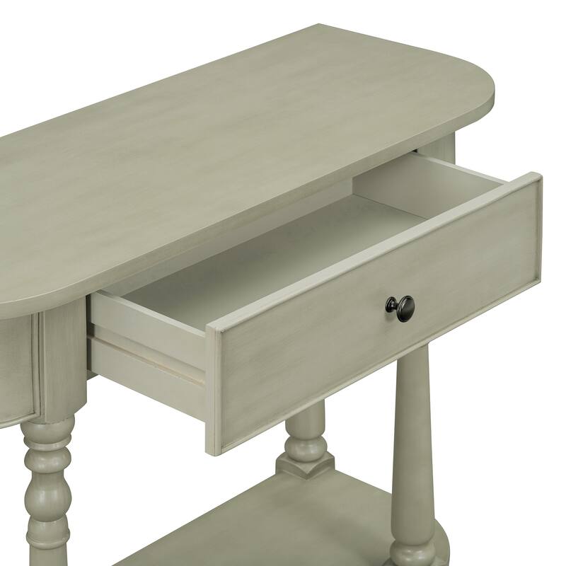36 Inch Wood Console Table with Drawer and Shelf for Entryway