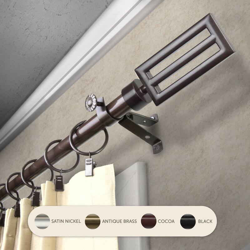 InStyleDesign Cavalier Curtain Rod - 66 to 120 inches - Cocoa