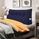 preview thumbnail 167 of 182, WOWMAX Large Reading Wedge Headboard Pillow for Bed Rest Back Support California King - Cotton Navy