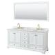 Option White, Gold Trim, White Carrara Marble Top