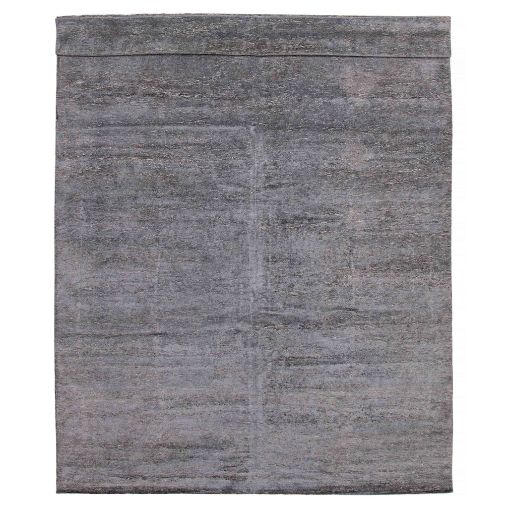 ECARPETGALLERY Hand-knotted Loreto Grey Silk Rug - 11'4 x 14'6