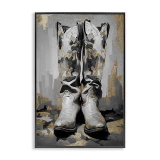 Stupell Glam Streaked Boots Framed Giclee Art Design By Sasha - Bed ...