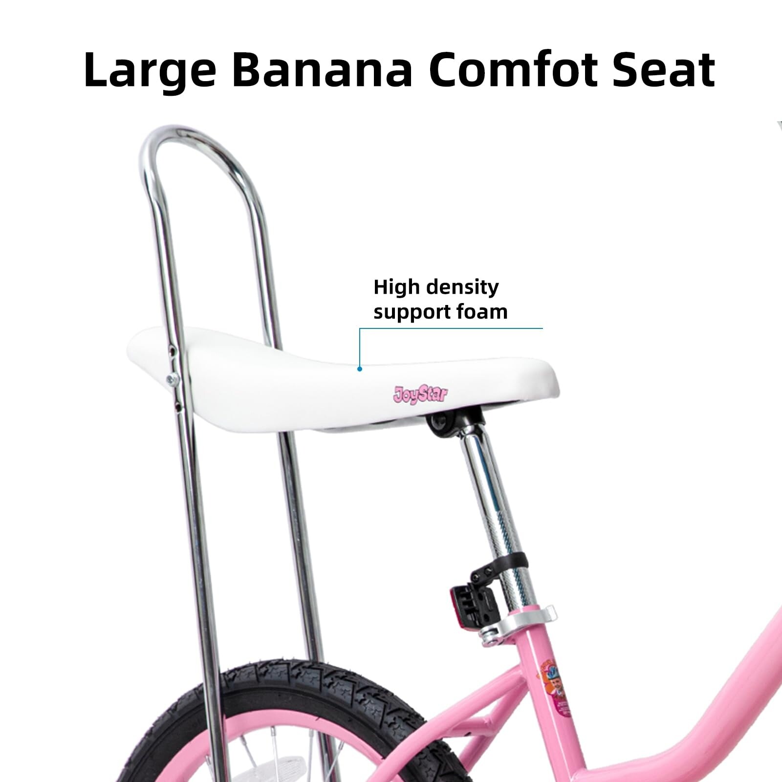 JOYSTAR Manteca 20 Banana Seat Girls Bike Pink 20 inch