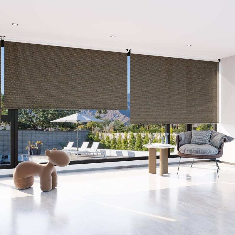 AECOJOY Outdoor Roller Shade Sun Shade Cover Canopy Shade Blinds