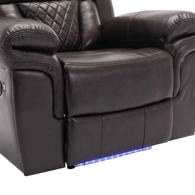 Home Theater Seating Manual Recliner Chair with LED Light Strip