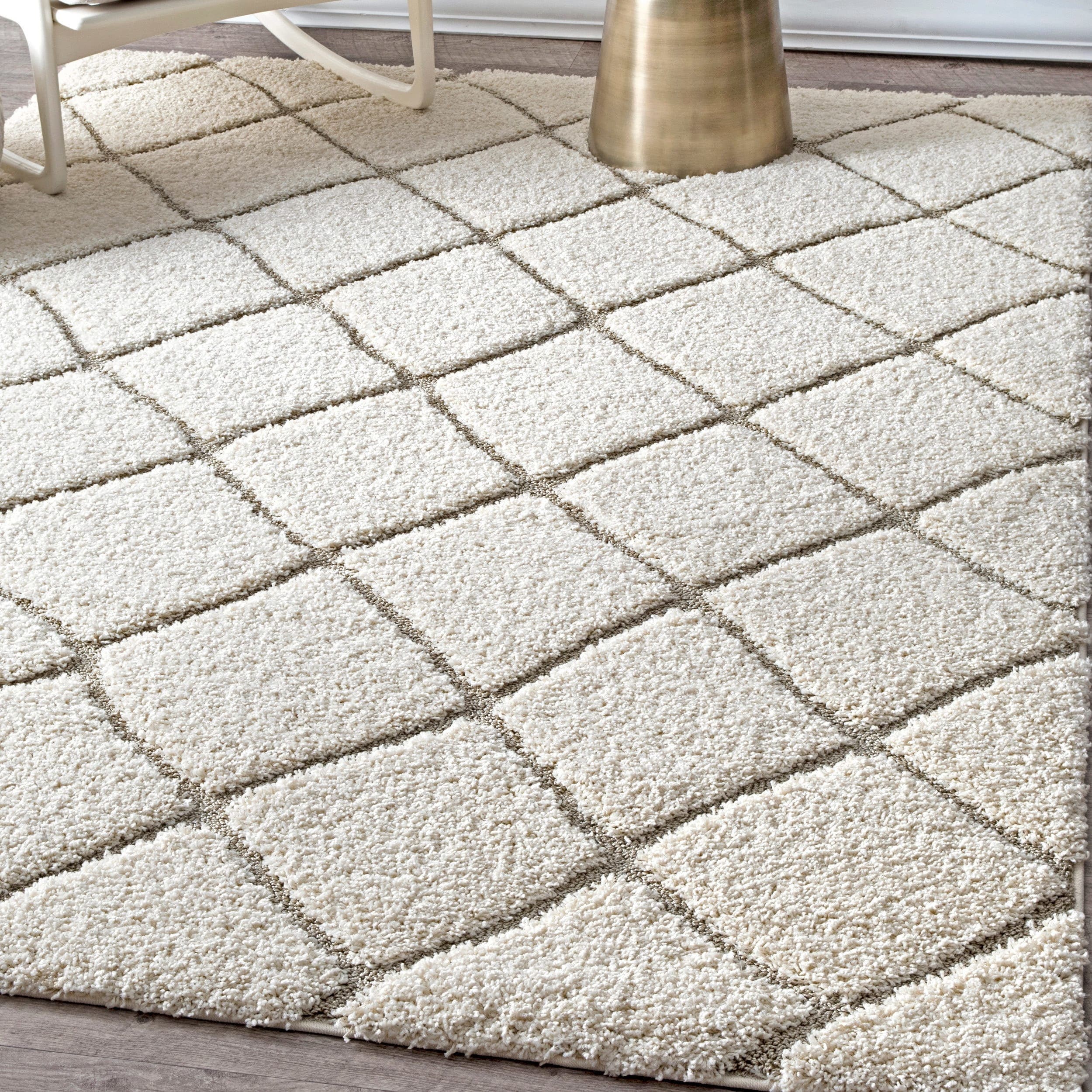 nuLOOM Soft and Plush Moroccan Trellis Shag Rug - Overstock - 16149193