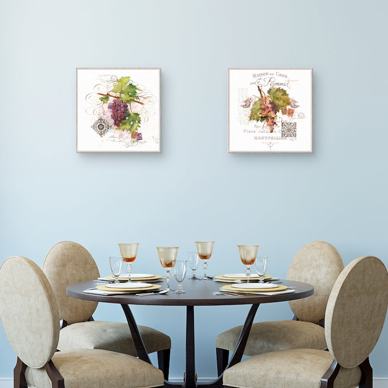 Wine Cellar Grapes by Geoff Allen S/2 by Geoff Allen Canvas Art Prints