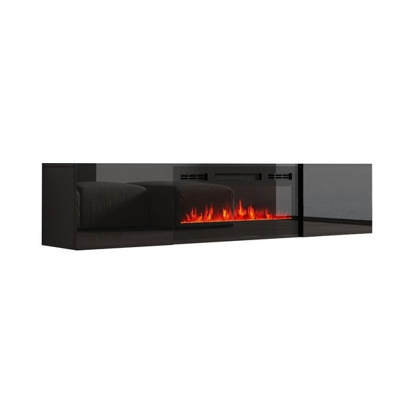 Cali EF Wall Mounted Electric Fireplace Modern 72" TV Stand. Opens flyout.
