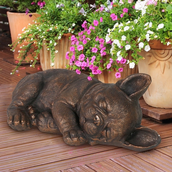 bulldog garden statue