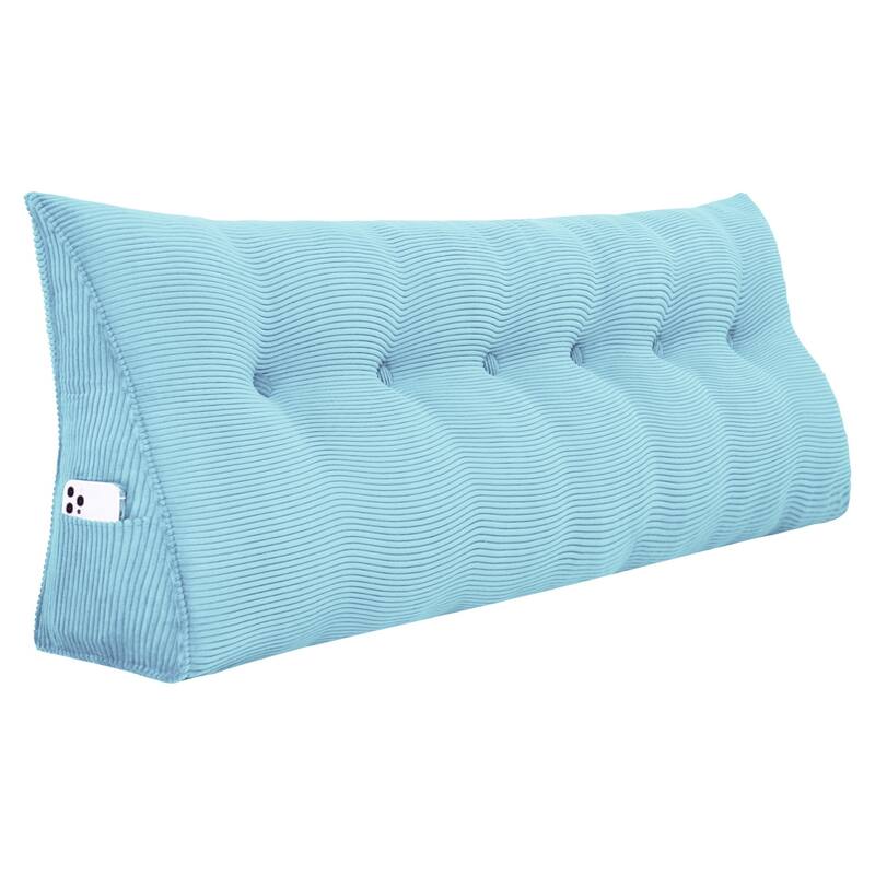 WOWMAX Large Reading Wedge Headboard Pillow for Bed Rest Back Support - California King - Sky Blue
