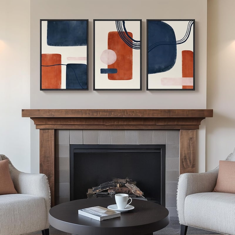 Mid Century Modern Colorful Abstract Wall Art