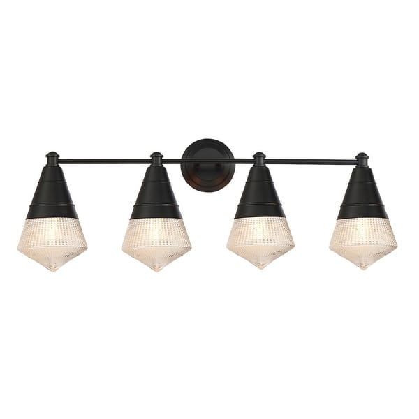 slide 1 of 1, Maxim 10394 Hargreaves 4 Light 34" Wide Vanity Light Black