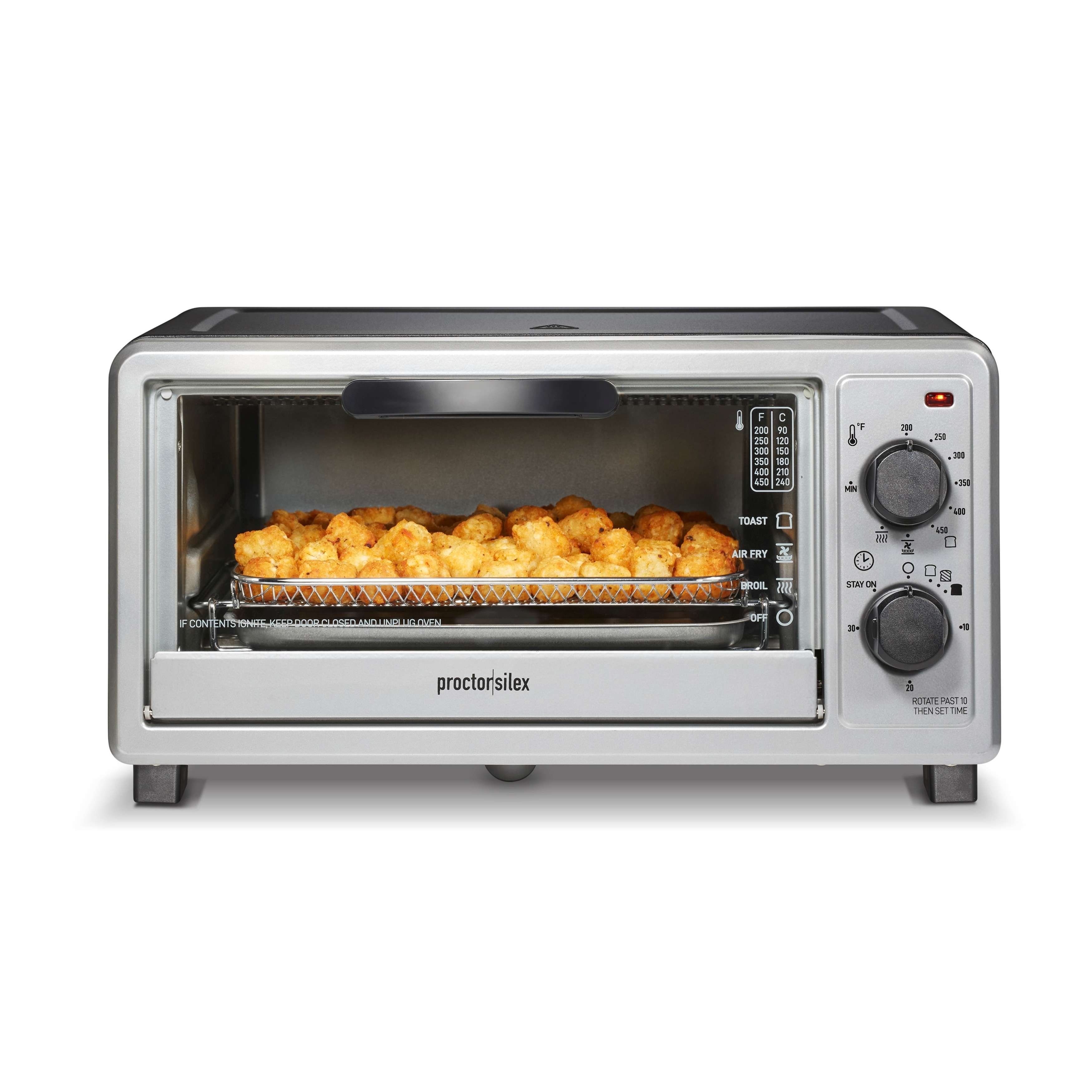 Proctor Silex Simply-Crisp 6 Slice Air Fryer Toaster Oven - Silver