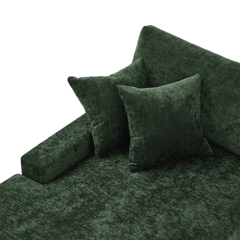 Oversized Modern Chenille L-shape Modular Sectional Sofa with Chaise