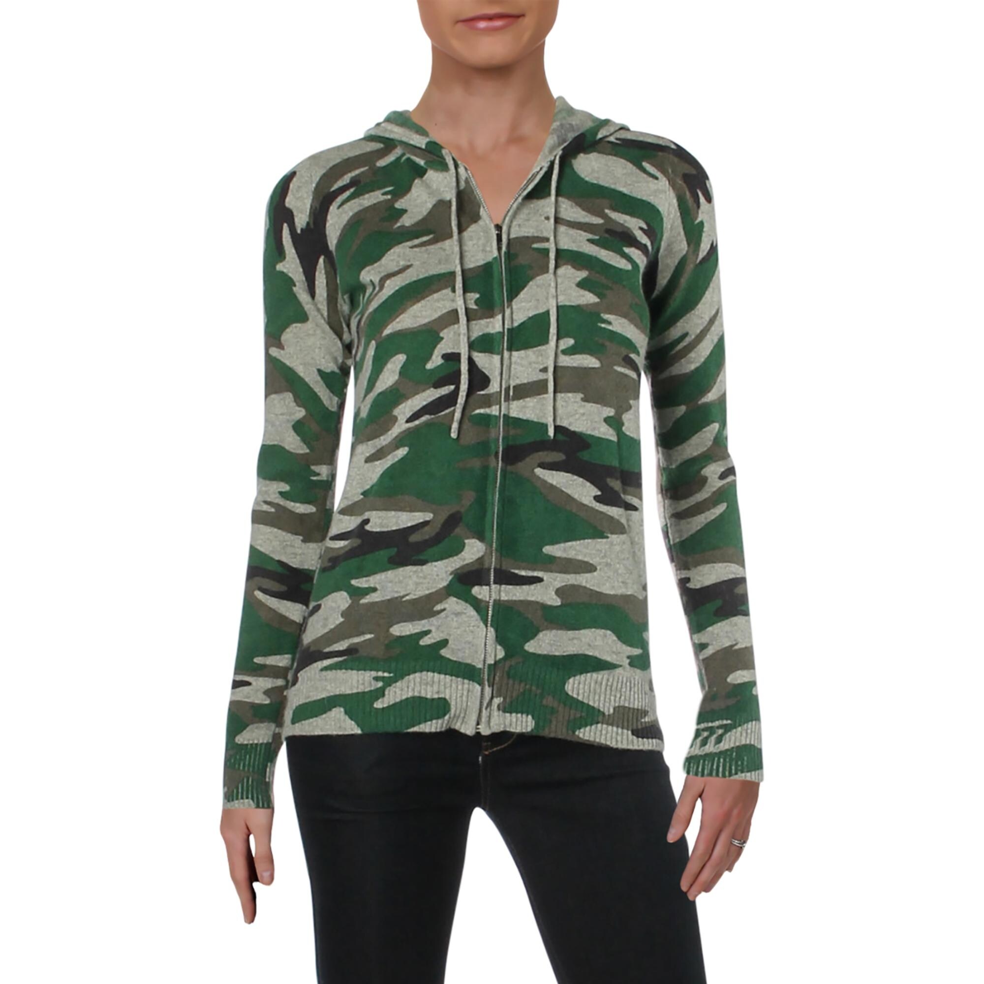 womens camo cardigan sweater