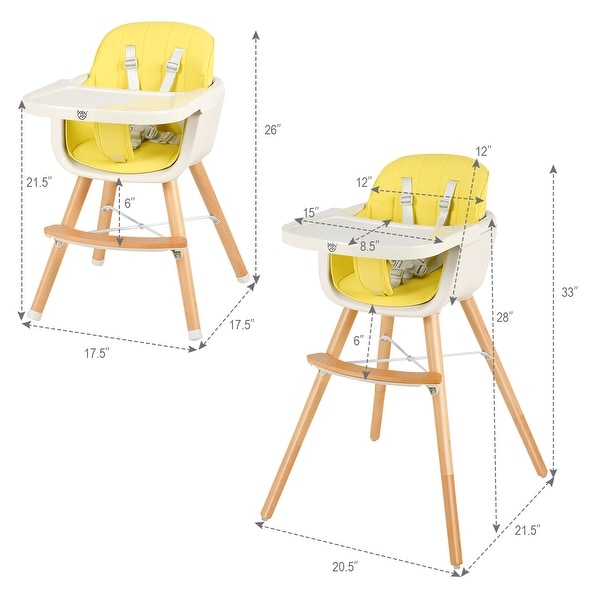 3 in 1 wooden high chair