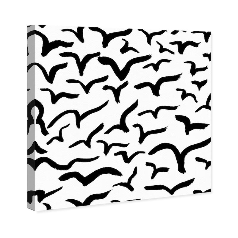 Wynwood Studio Canvas Abstract Fly Pattern White and Modern & Contemporary Wall Art Canvas Print